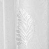 Leaf Embroidery White Recycled Voile Curtain Panel Printed - Leaf Embroidery Voile Panel In White 3