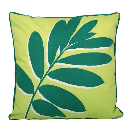 Leaf Outdoor Cushion Cover Water Resistant 43cm x 43cm - Green - Leaf Print Outdoor Cushion In Green 43 X 43Cm 3