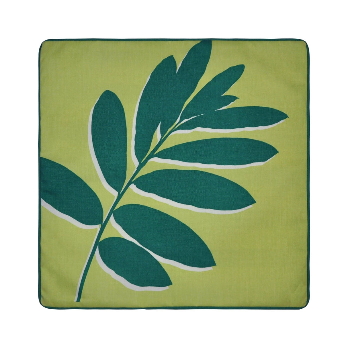 Leaf Outdoor Cushion Cover Water Resistant 43cm x 43cm - Green - Leaf Print Outdoor Cushion In Green 43 X 43Cm 4