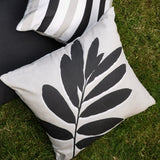 Leaf Outdoor Cushion Cover Water Resistant 43cm x 43cm - Natural - Leaf Print Outdoor Cushion In Natural 43 X 43Cm 3