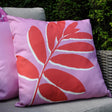 Leaf Outdoor Cushion Cover Water Resistant 43cm x 43cm - Pink