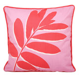 Leaf Outdoor Cushion Cover Water Resistant 43cm x 43cm - Pink - Leaf Print Outdoor Cushion In Pink 43 X 43Cm 4