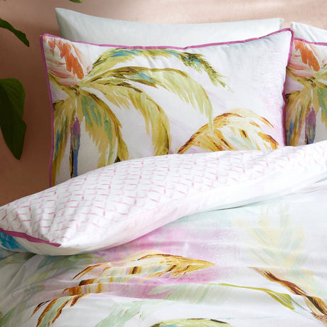 Leilani Cotton Duvet Cover Set - Green - Leilani Duvet Cover Set In Green 2