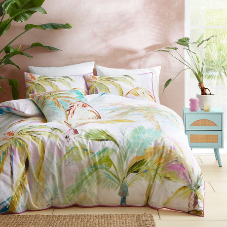 Leilani Cotton Duvet Cover Set - Green - Leilani Duvet Cover Set In Green 4