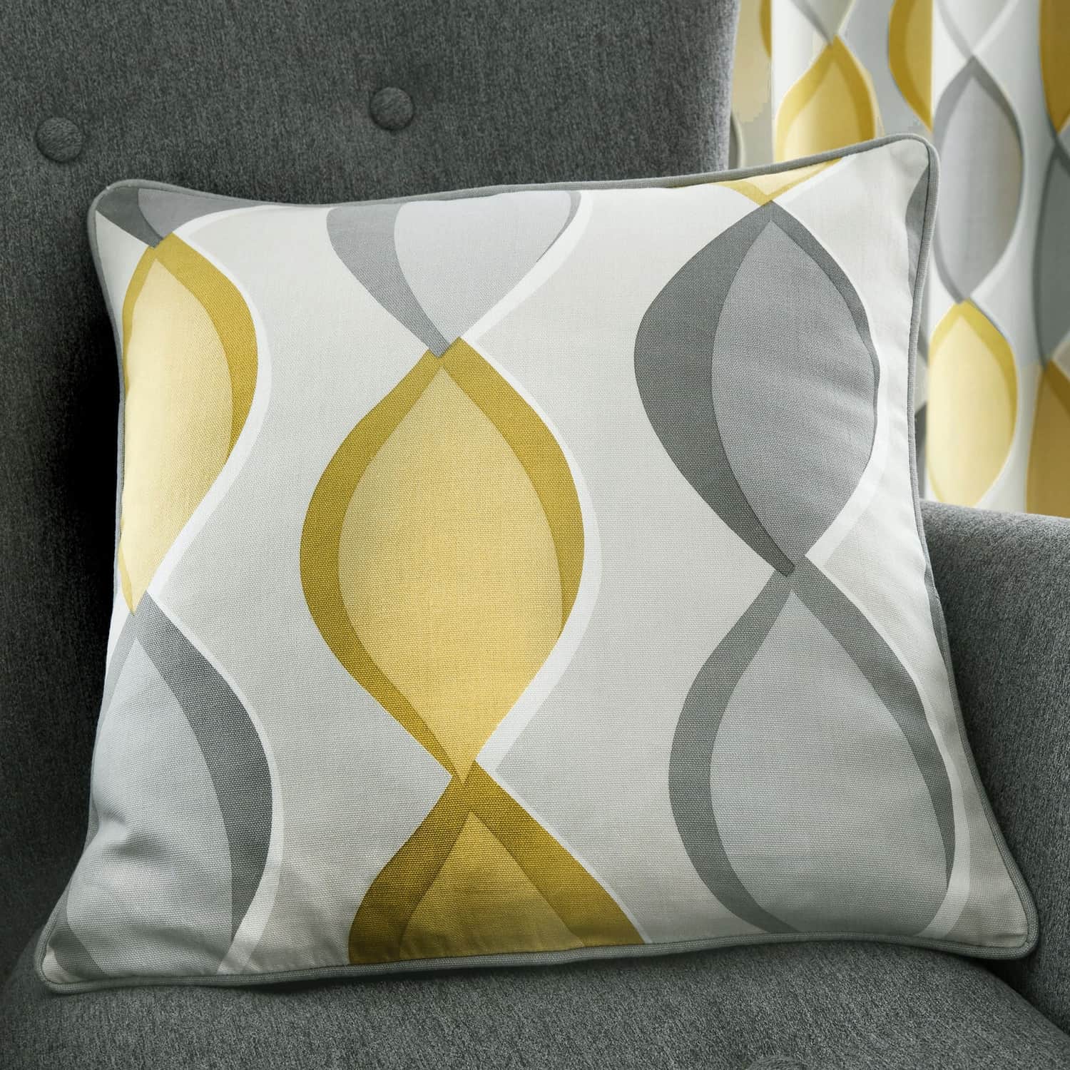 Lennox Cotton Cushion Cover 43cm x 43cm (17") - Ochre
