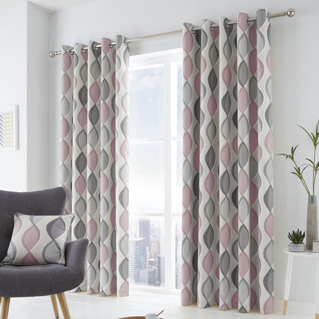 Lennox Cotton Eyelet Curtains - Blush Light Filtering