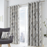 Lennox Cotton Eyelet Curtains - Grey Light Filtering