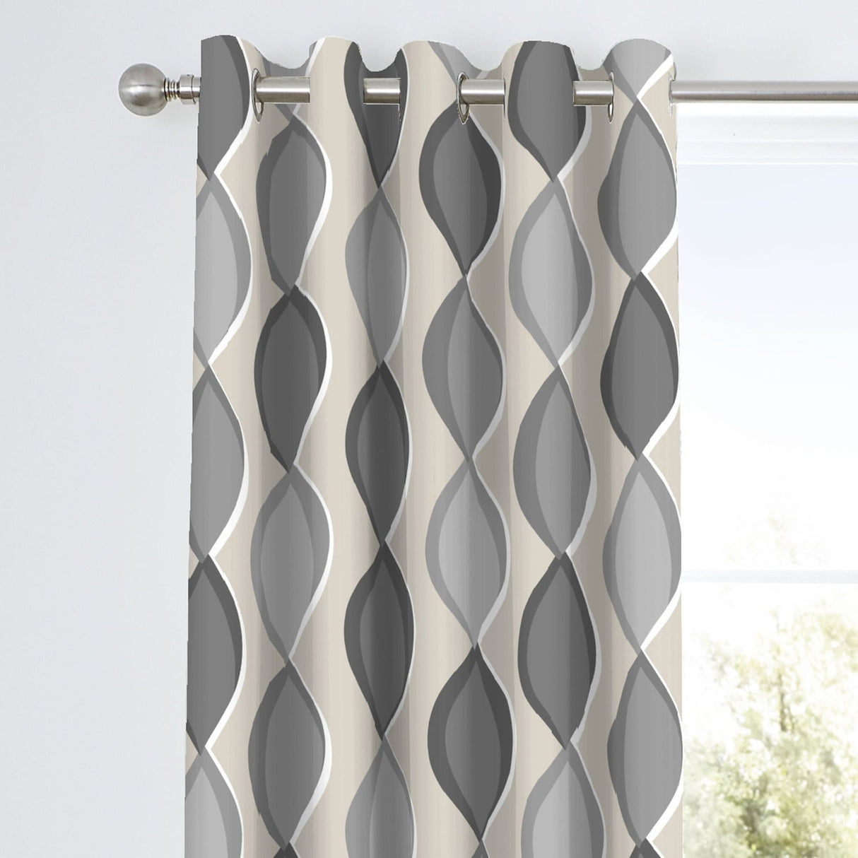 Lennox Cotton Eyelet Curtains - Grey Light Filtering - Lennox Eyelet Curtains In Grey 2