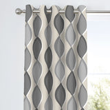 Lennox Cotton Eyelet Curtains - Grey Light Filtering - Lennox Eyelet Curtains In Grey 2