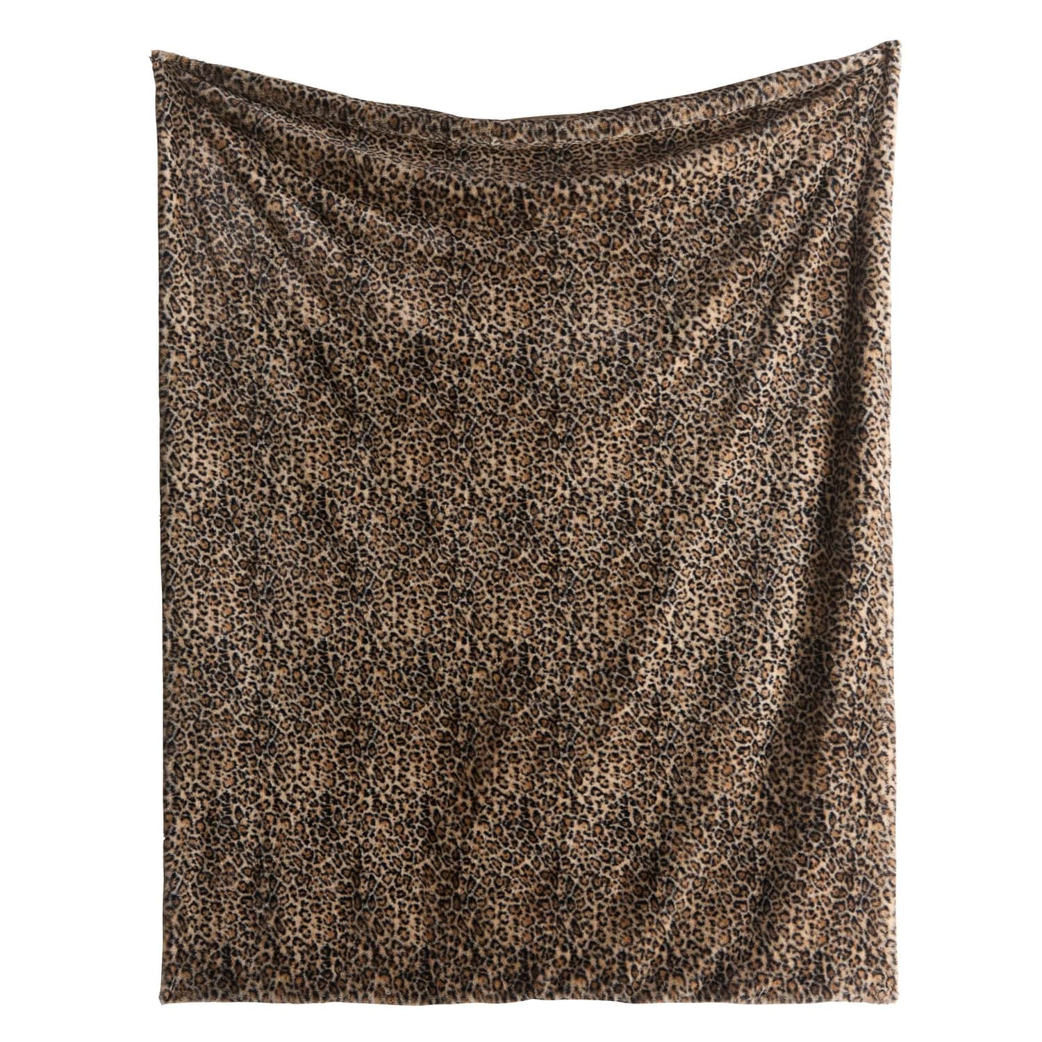 Leopard Print Cosy Soft Throw Blanket 150cm x 200cm - Natural - Leopard Throw In Natural 150 X 200Cm 2