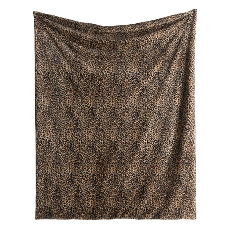 Leopard Print Cosy Soft Throw Blanket 150cm x 200cm - Natural - Leopard Throw In Natural 150 X 200Cm 2