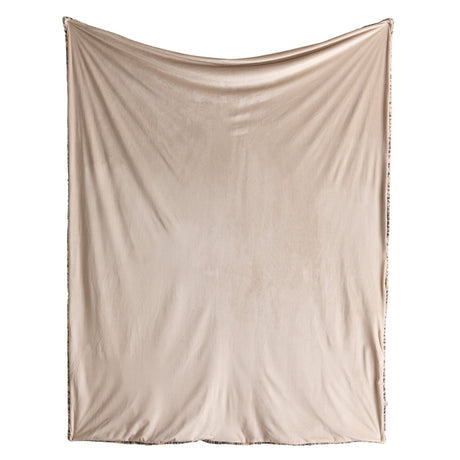 Leopard Print Cosy Soft Throw Blanket 150cm x 200cm - Natural - Leopard Throw In Natural 150 X 200Cm 3