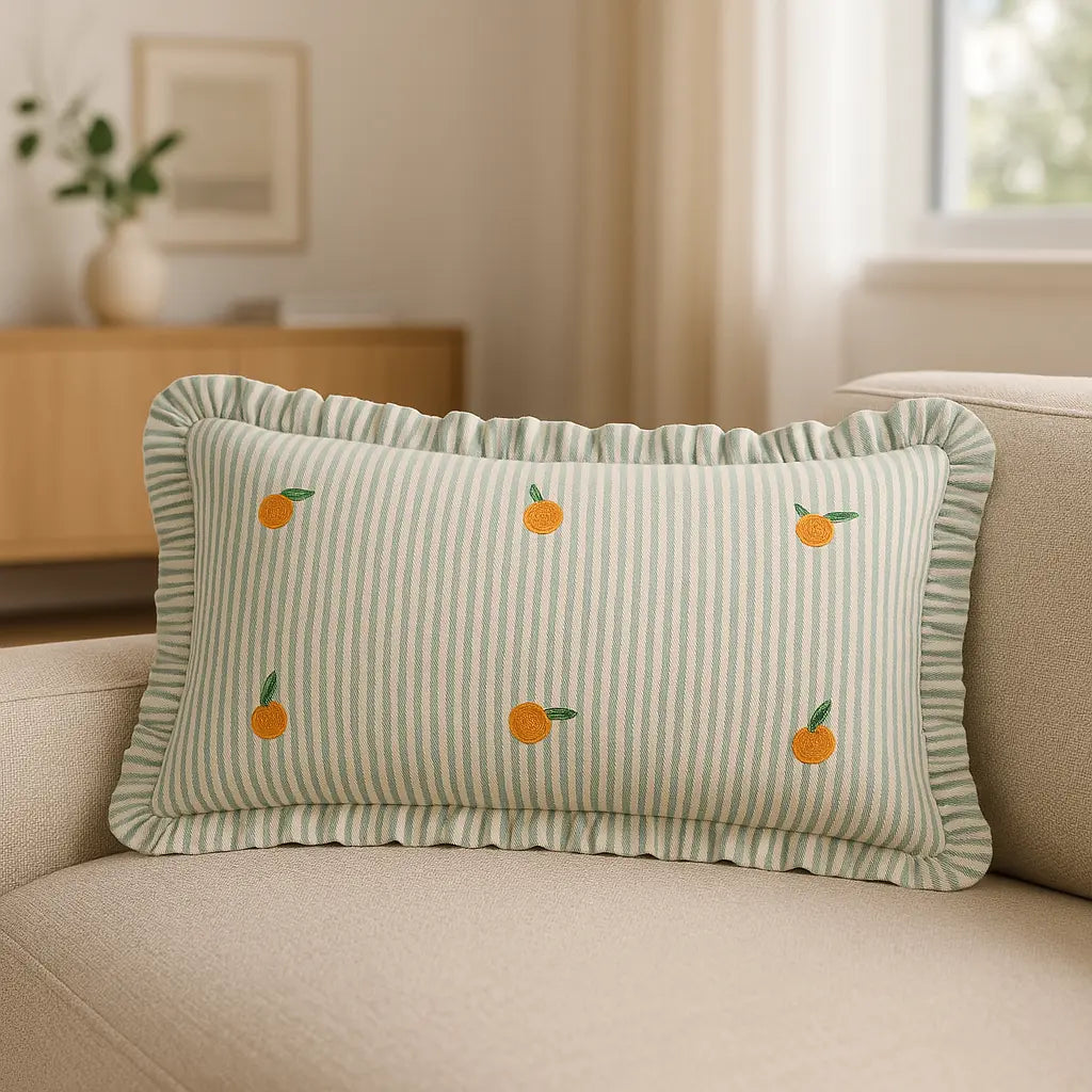Les Fruites Oranges Cushion Cover or Filled Cushion 30cm x 50cm