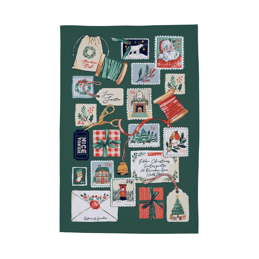 Ulster Weavers Letters to Santa Christmas Tea Towel 100% Cotton