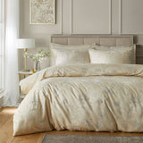 Lilly Floral Jacquard Champagne Duvet Cover Set