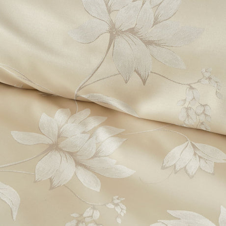 Lilly Floral Jacquard Champagne Duvet Cover Set - Lilly Floral Jacquard Duvet Cover Set In Champagne 3