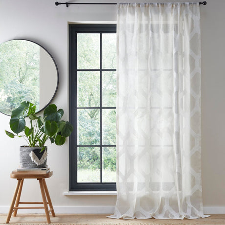 Linara Beige Sheer Voile Curtain Panel