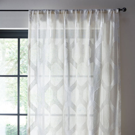 Linara Beige Sheer Voile Curtain Panel - Linara Voile Panel In Natural 2