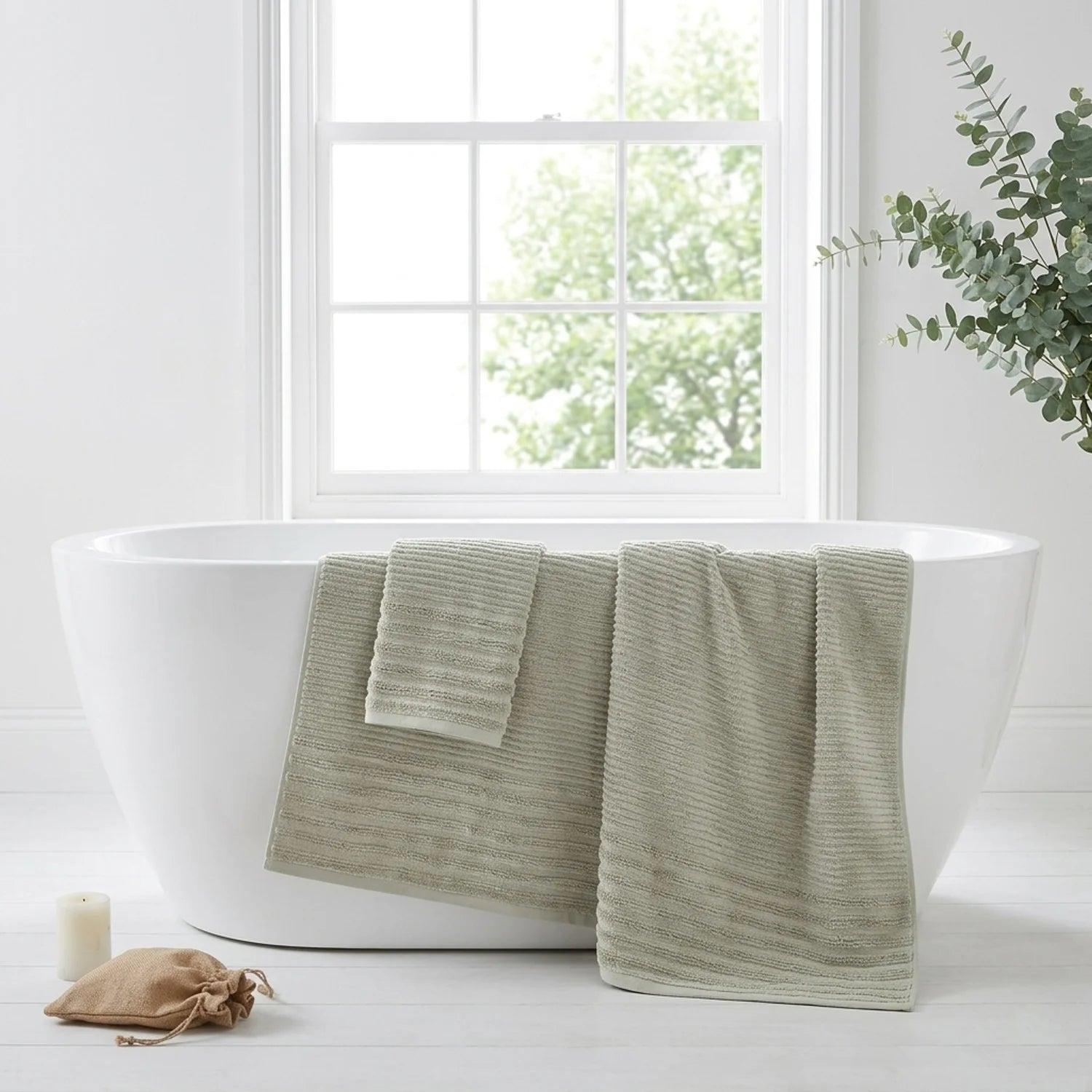 Linear 500gsm Dove Grey 100% Cotton Towels-1