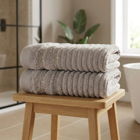 Linear 500gsm Dove Grey 100% Cotton Towels-4