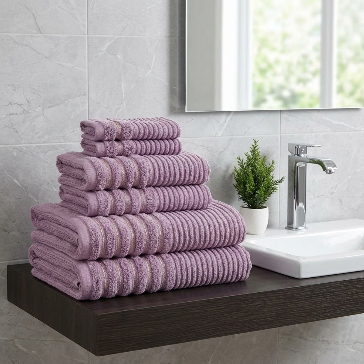 Linear 500gsm Lavender Pink 100% Cotton Towels-1