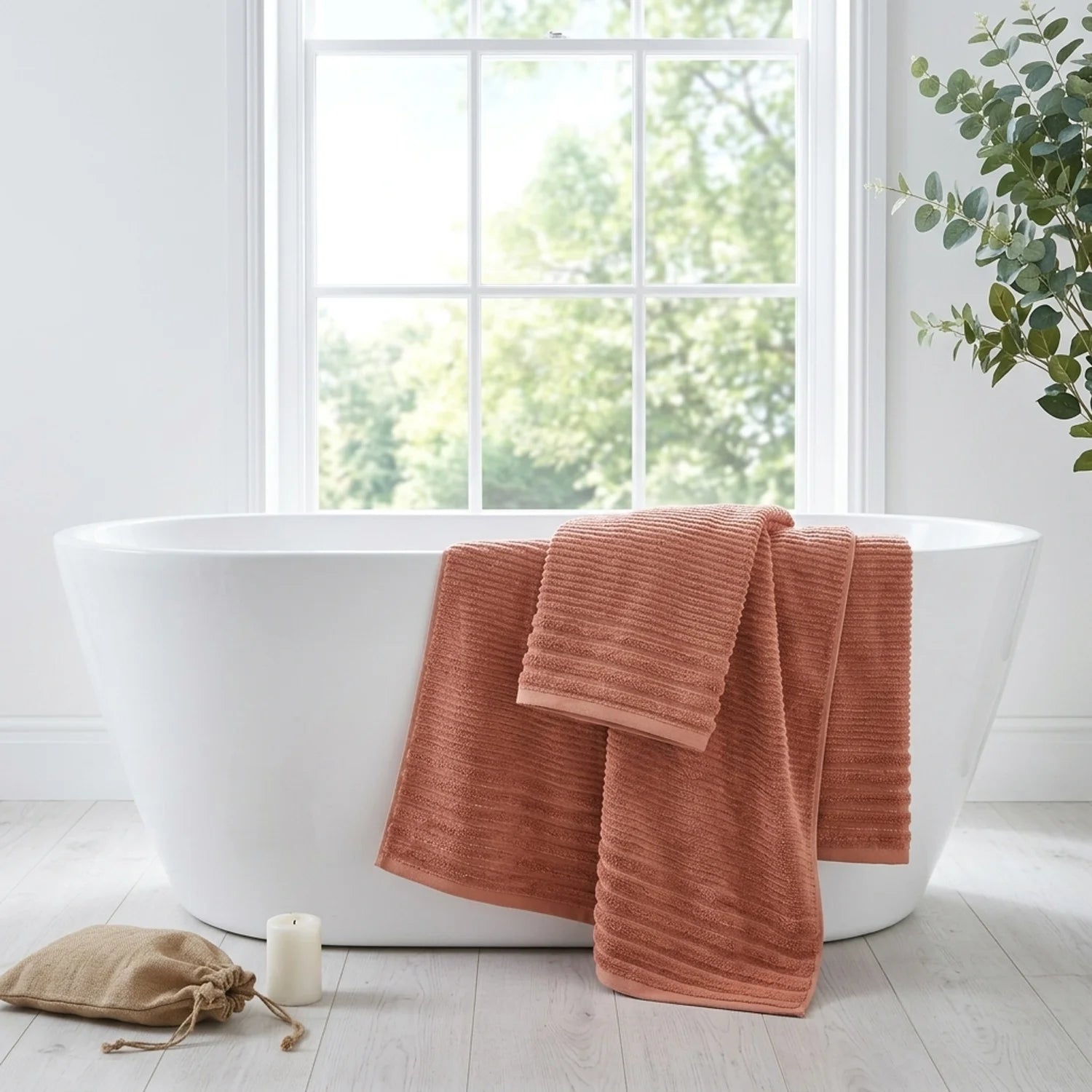 Linear 500gsm Rose Red 100% Cotton Towels-2