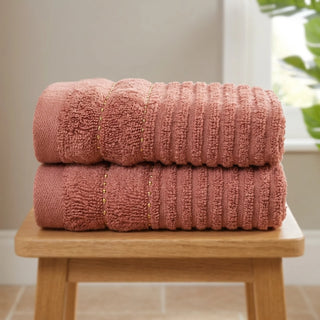 Linear 500gsm Rose Red 100% Cotton Towels-4