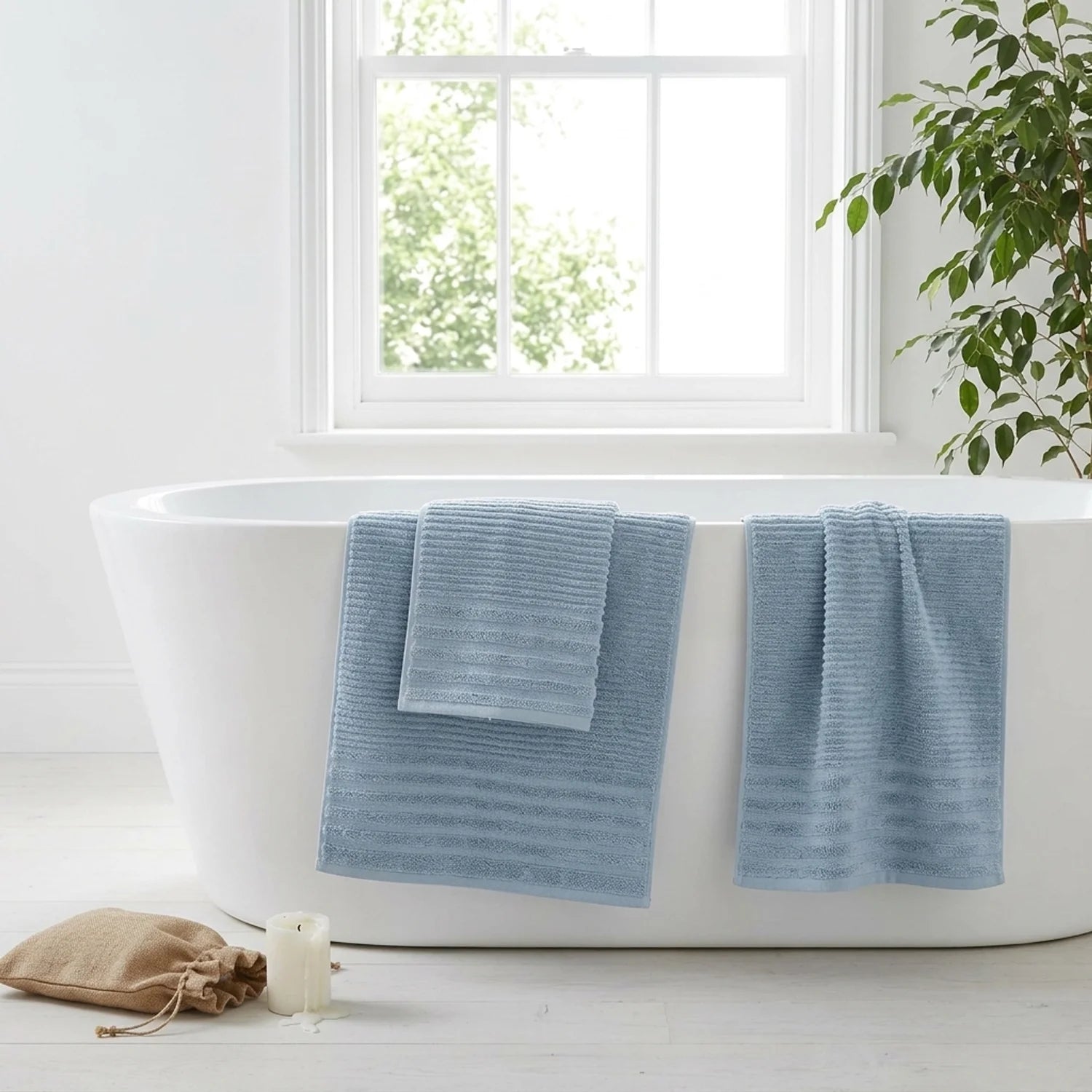 Linear 500gsm Sky Blue 100% Cotton Towels-2