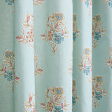 Lorena Patchwork Floral Duck Egg Pencil Pleat Curtains Light Filtering Printed - Lorena Patchwork Pencil Pleat Curtains In Duck Egg 3
