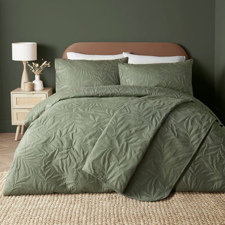 Luana Floral Bedspread 200cm x 230cm - Luana Bedspread In Dark Green 200 X 230Cm 2