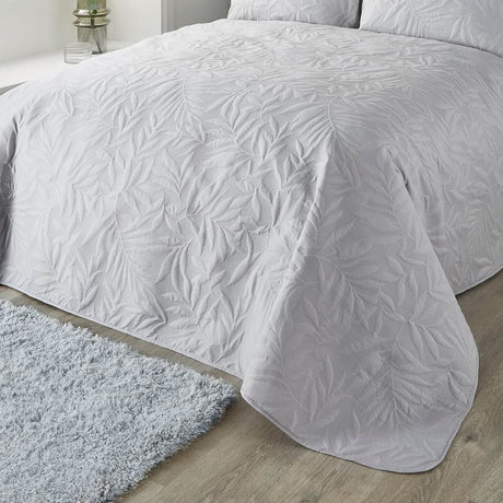 Luana Floral Bedspread 200cm x 230cm - Luana Bedspread In Silver 200 X 230Cm 1