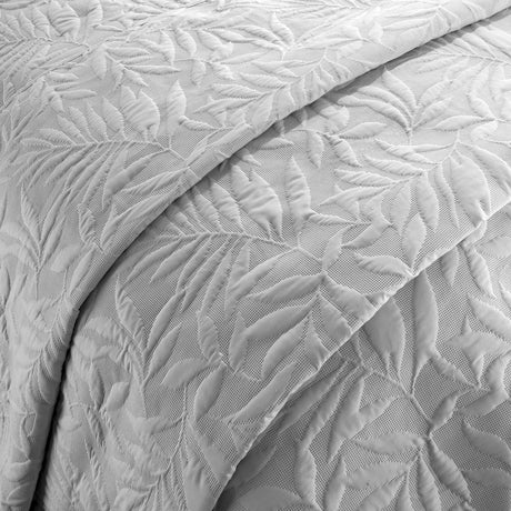 Luana Floral Bedspread 200cm x 230cm - Luana Bedspread In Silver 200 X 230Cm 2
