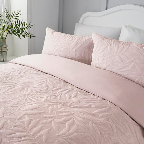 Luana Soft Microfibre Duvet Cover Set - Blush - Luana Duvet Cover Set In Blush 3