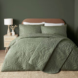 Luana Soft Microfibre Duvet Cover Set - Dark Green - Luana Duvet Cover Set In Dark Green 4