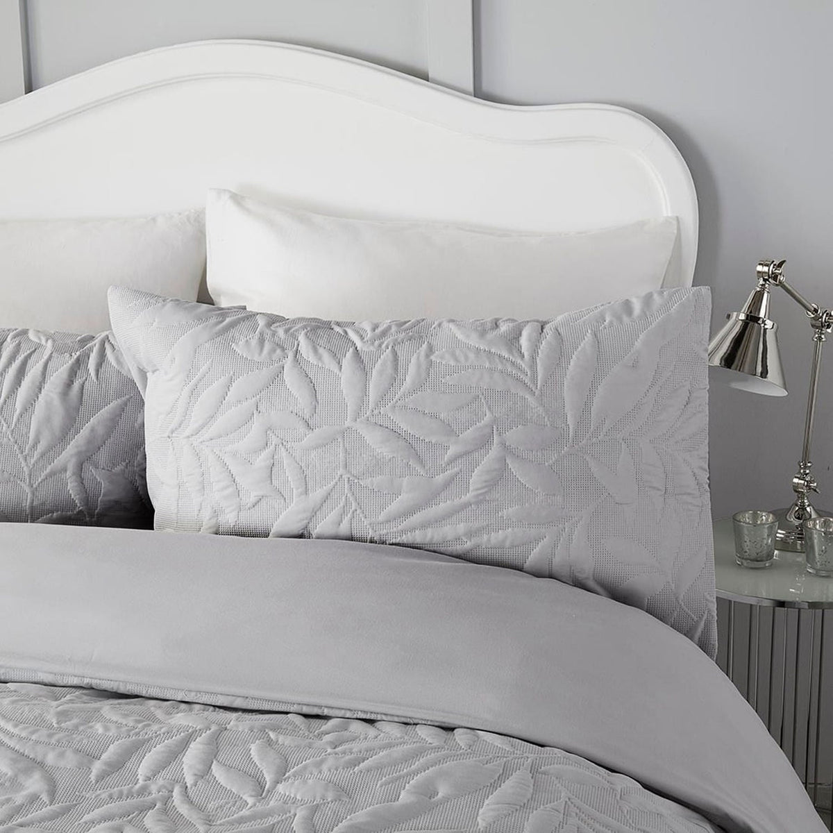 Luana Soft Microfibre Duvet Cover Set - Silver - Luana Duvet Cover Set In Silver 3