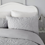 Luana Soft Microfibre Duvet Cover Set - Silver - Luana Duvet Cover Set In Silver 3