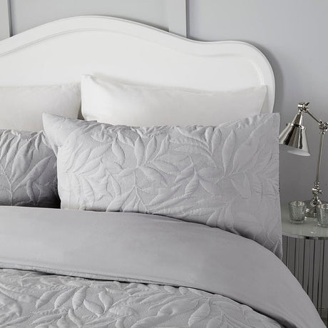 Luana Soft Microfibre Duvet Cover Set - Silver - Luana Duvet Cover Set In Silver 3