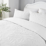 Luana Soft Microfibre Duvet Cover Set - White - Luana Duvet Cover Set In White 3