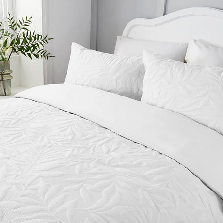 Luana Soft Microfibre Duvet Cover Set - White - Luana Duvet Cover Set In White 3