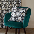 Luna Floral Cotton Cushion Cover 43cm x 43cm - Black