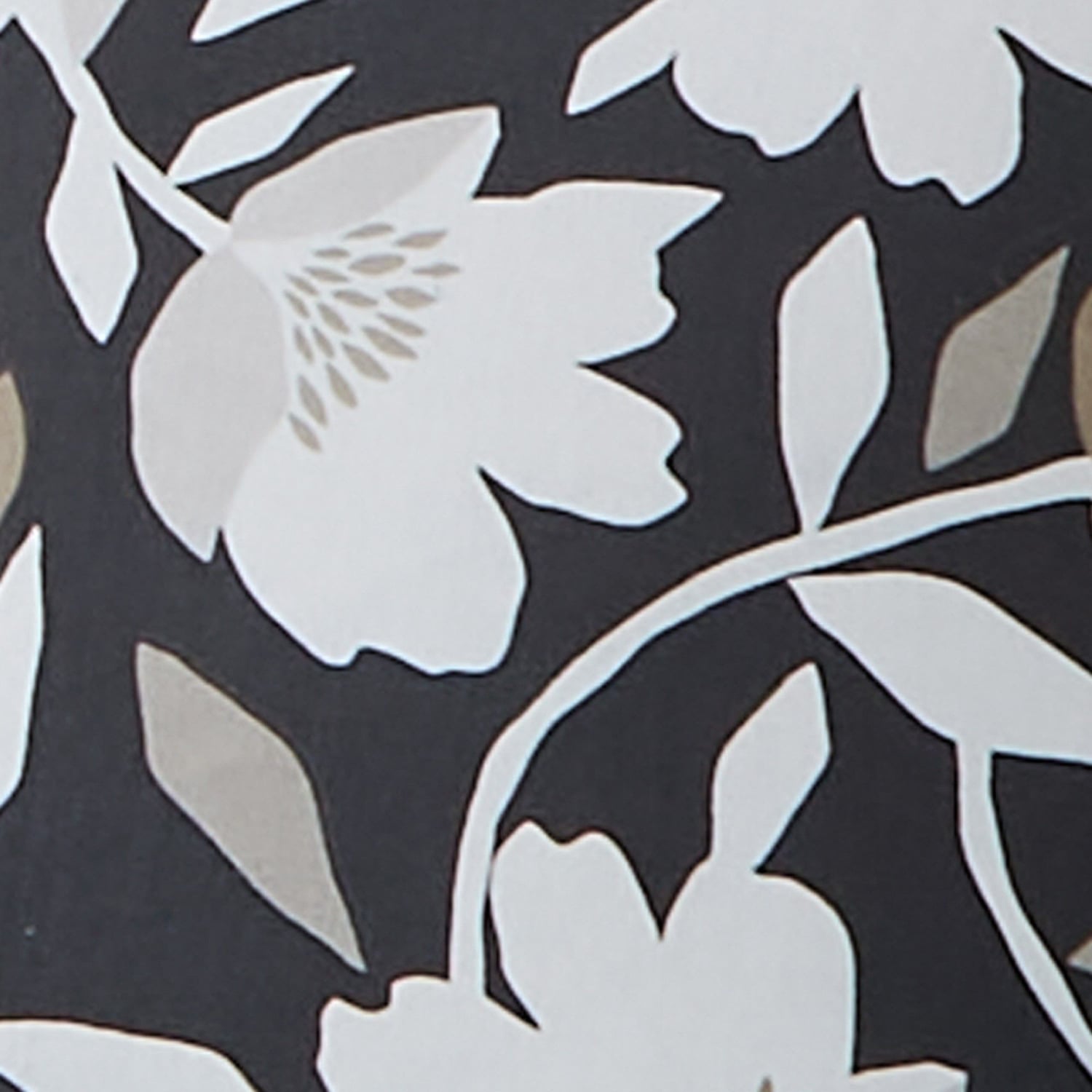 Luna Floral Cotton Cushion Cover 43cm x 43cm - Black - Luna Cushion In Black 43 X 43Cm 3