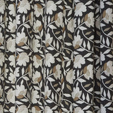 Luna Floral Cotton Eyelet Curtains - Black Light Filtering - Luna Eyelet Curtains In Black 3