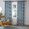 Luna Floral Cotton Eyelet Curtains - Teal Light Filtering