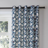 Luna Floral Cotton Eyelet Curtains - Teal Light Filtering - Luna Eyelet Curtains In Teal 2