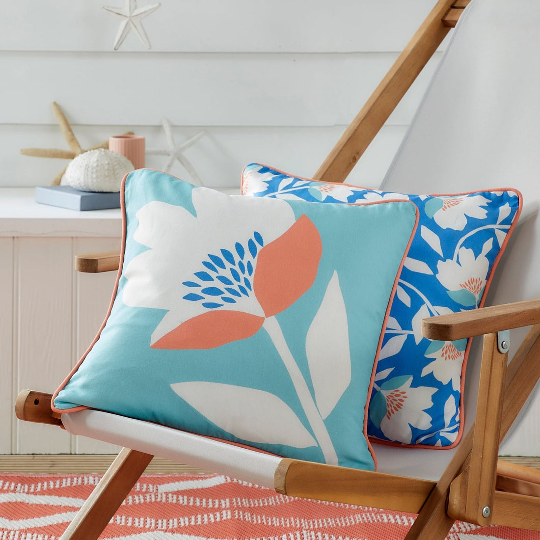 Luna Outdoor 100% Cotton Duck Egg Filled Cushion 43cm x 43cm
