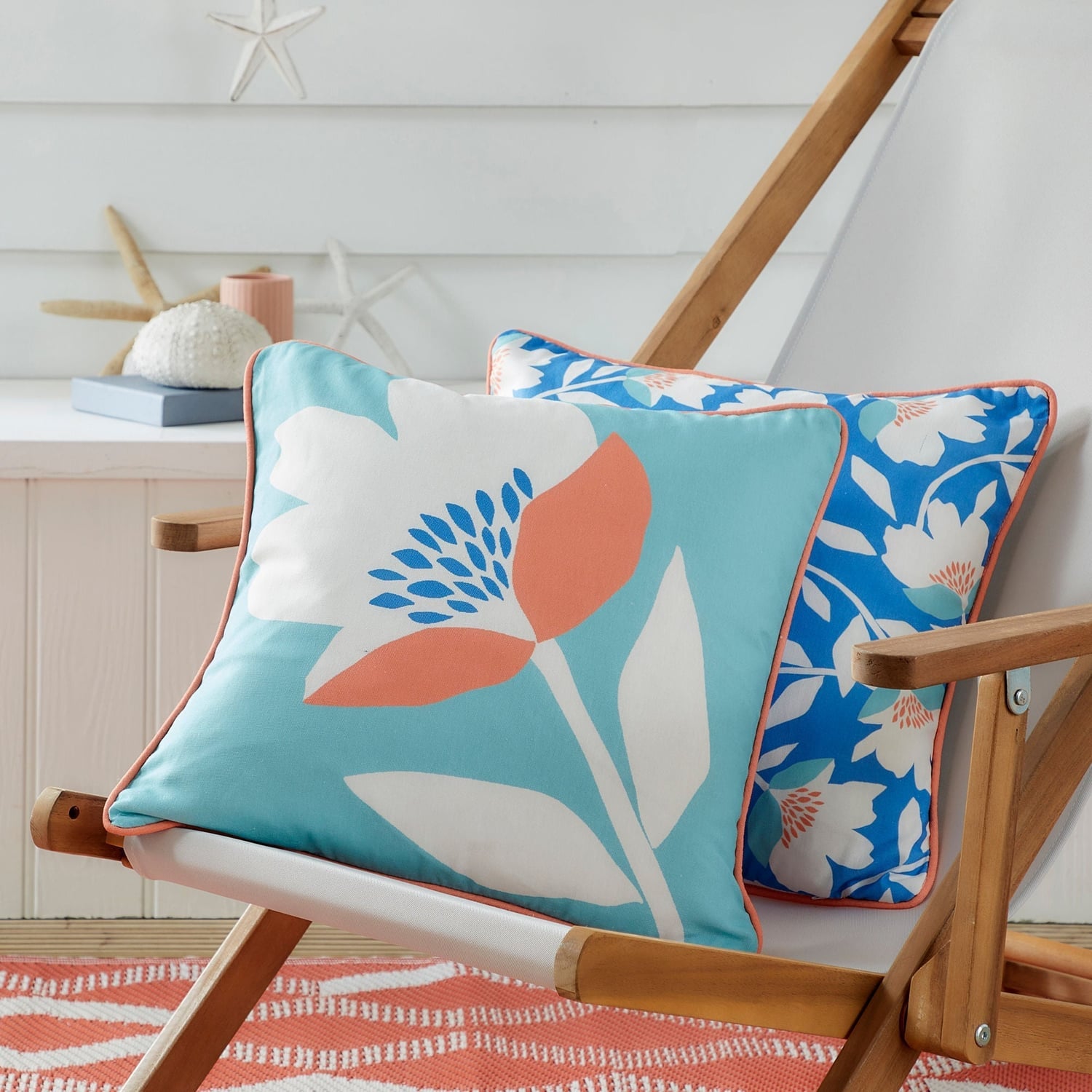 Luna Outdoor Filled Cushion 43cm x 43cm - Duck Egg