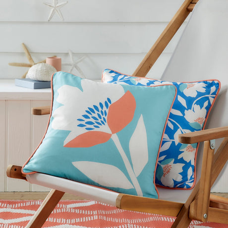 Luna Outdoor Filled Cushion 43cm x 43cm - Duck Egg