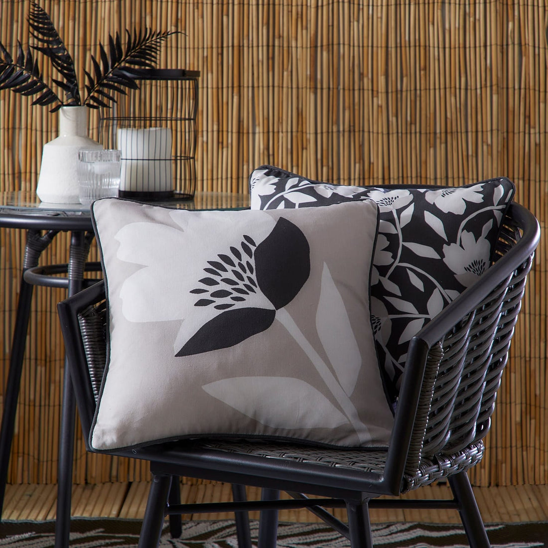 Luna Outdoor 100% Cotton Natural Filled Cushion 43cm x 43cm
