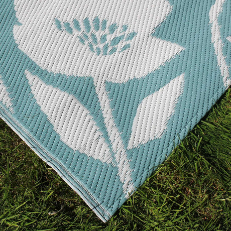 Luna Floral Outdoor Garden Rug 120cm x 170cm - Luna Outdoor Rug In Duck Egg 120 X 170Cm 2