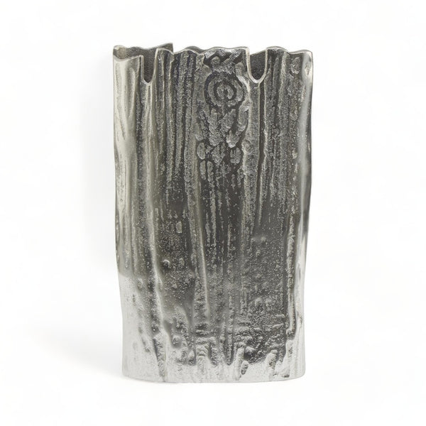 Luss Aluminium Hewn Wood Design Vase 34cm